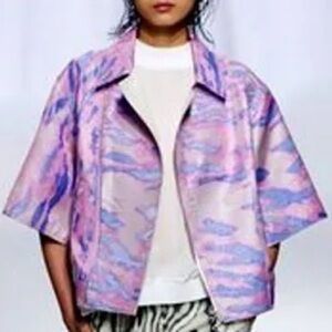 3.1 Phillip Lim Kimono Motocycle Jacket pink and blue size 8